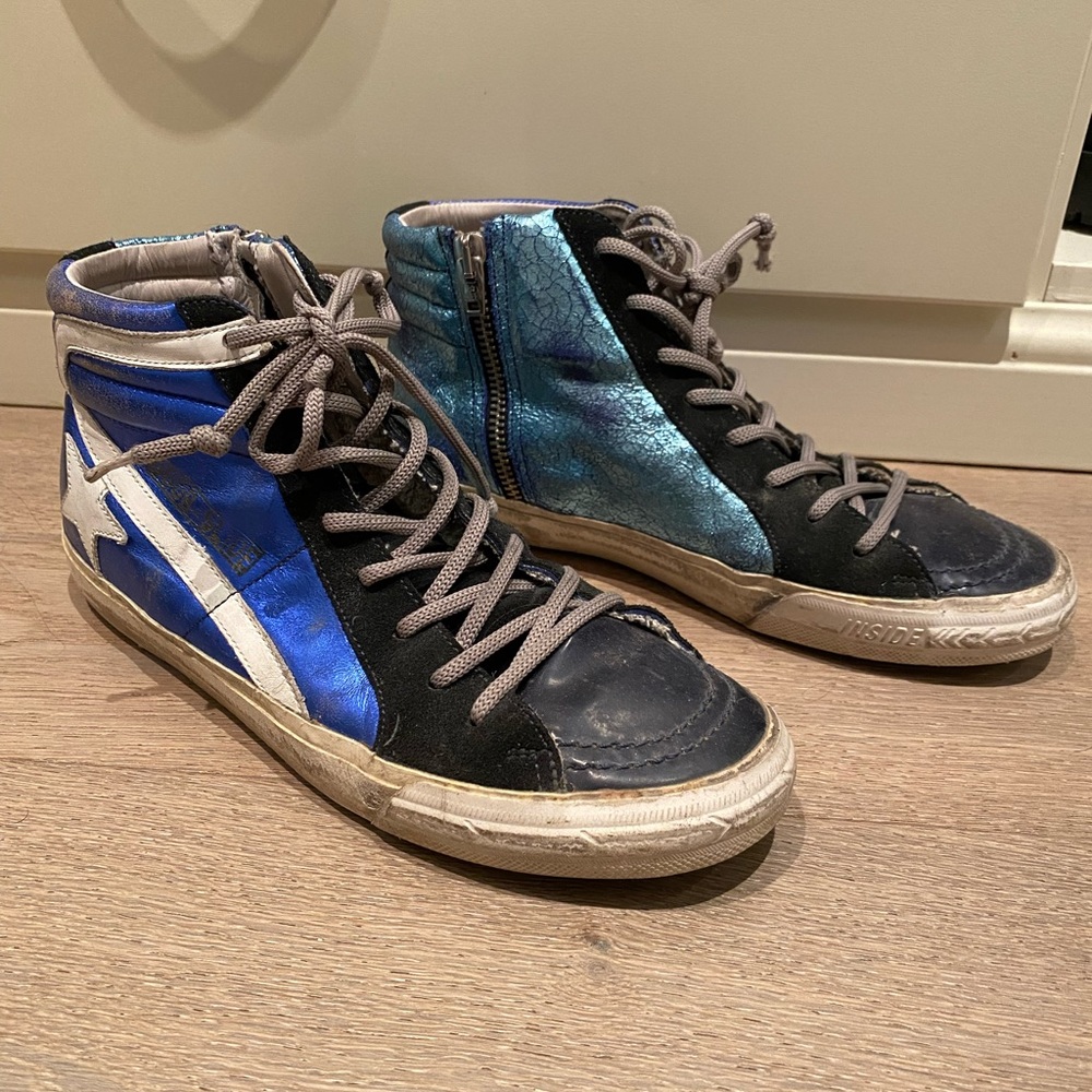 Golden Goose Women’s Mid Star Sneakers Blue 7